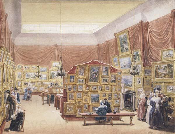 George Scharf Interior of the Gallery of the New Society of Painters in Watercolours (mk47)